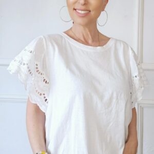 Camiseta con volante Blanca