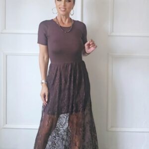 Vestido Encaje y Punto