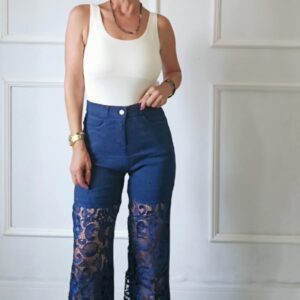 Pantalón Vaquero Encajes (Media Pierna)