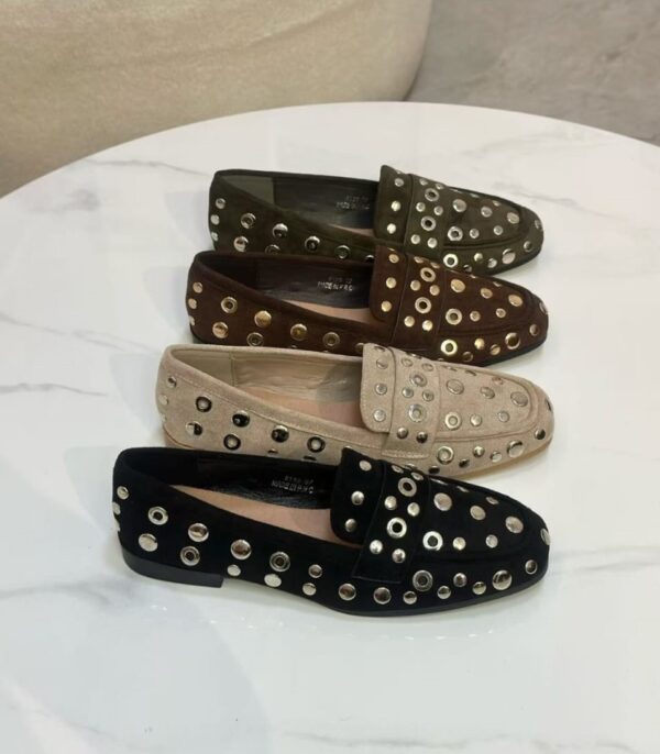 Mocasines Tachuelas Color Negro