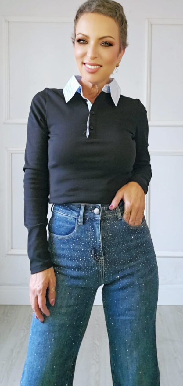 Pantalón Vaquero Brillo Azul - Imagen 3