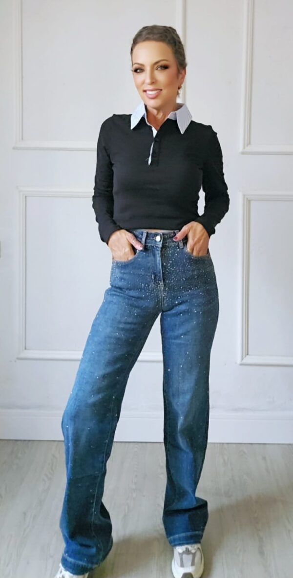 Pantalón Vaquero Brillo Azul
