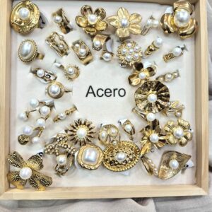 Anillos de Perlas Dorados
