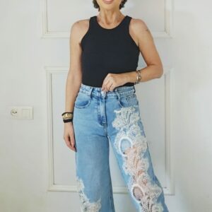 Pantalón Vaquero Encajes