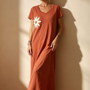 Vestido Flor Bordada